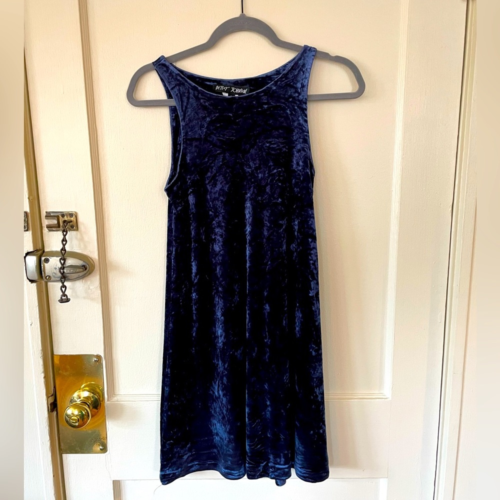 Betsey Johnson Blue Velvet Dress